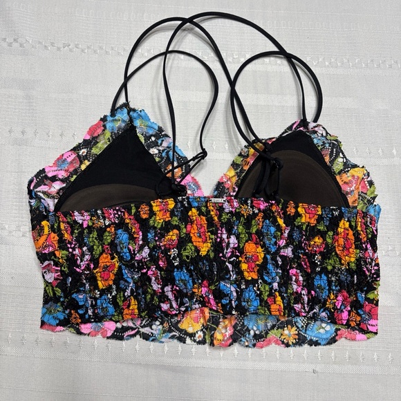 NWT PINK-Victoria Secret Floral Multicolor Women's Bralette- Size Large - Picture 7 of 8
